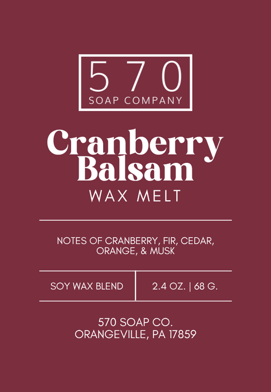 Cranberry Balsam - Tart Cranberry and Pine with Cedar and Musk - Wax Melt (2.4 oz Soy Blend)