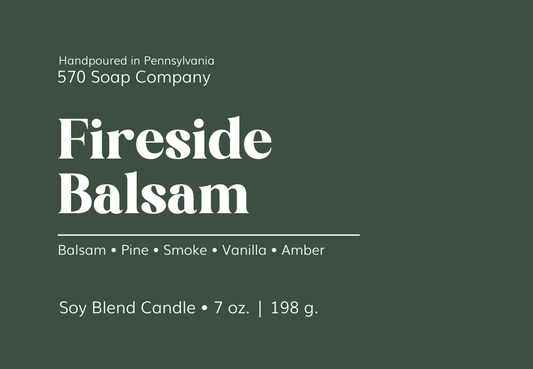 Fireside Balsam - Smoky Pine, subtle Vanilla sweetness, and a Cozy Cabin Vibe - 7 oz Soy Blend Candle