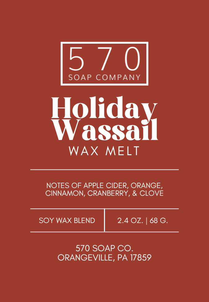 Holiday Wassail - Apple Cider, Orange, and Cinnamon - Wax Melt (2.4 oz Soy Blend)