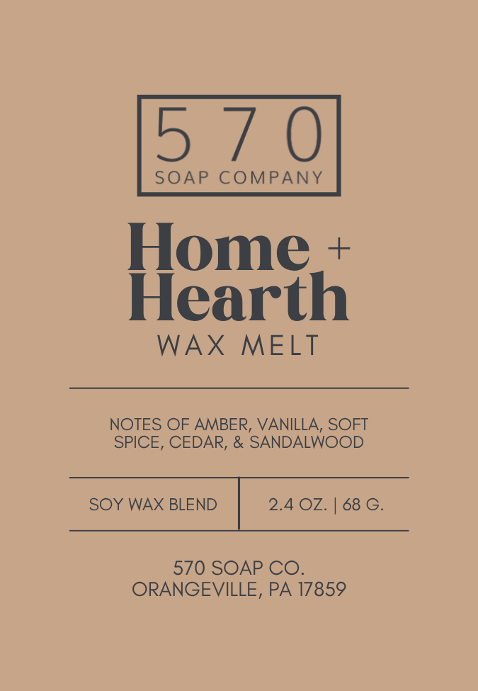 Home + Hearth - Amber, Vanilla, and Cedar - Wax Melt (2.4 oz Soy Blend)