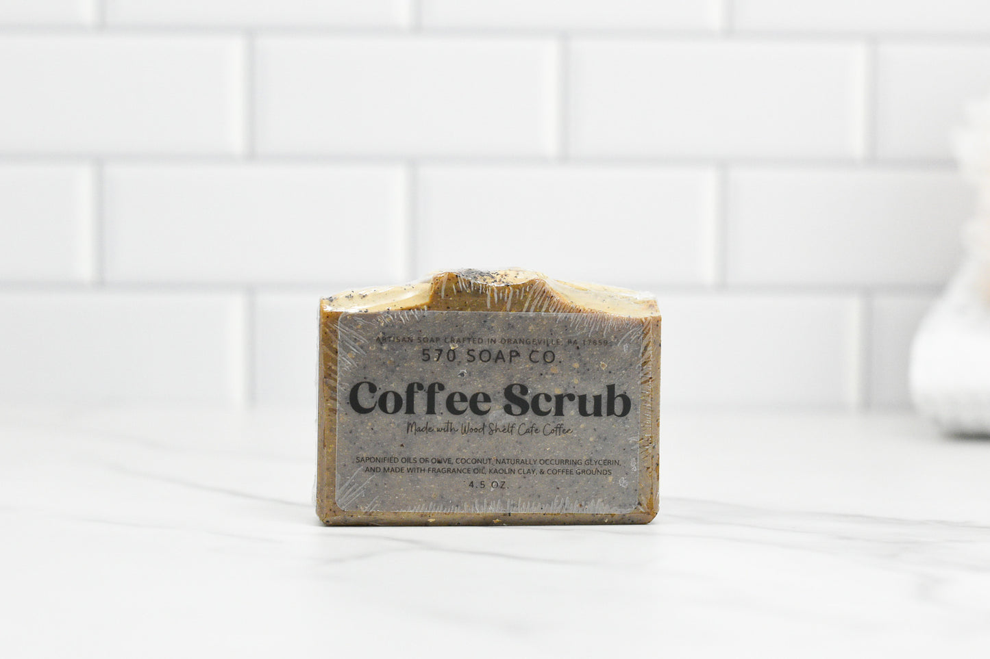 Coffee Scrub Bar Soap: Wood Shelf Cafe Coffee