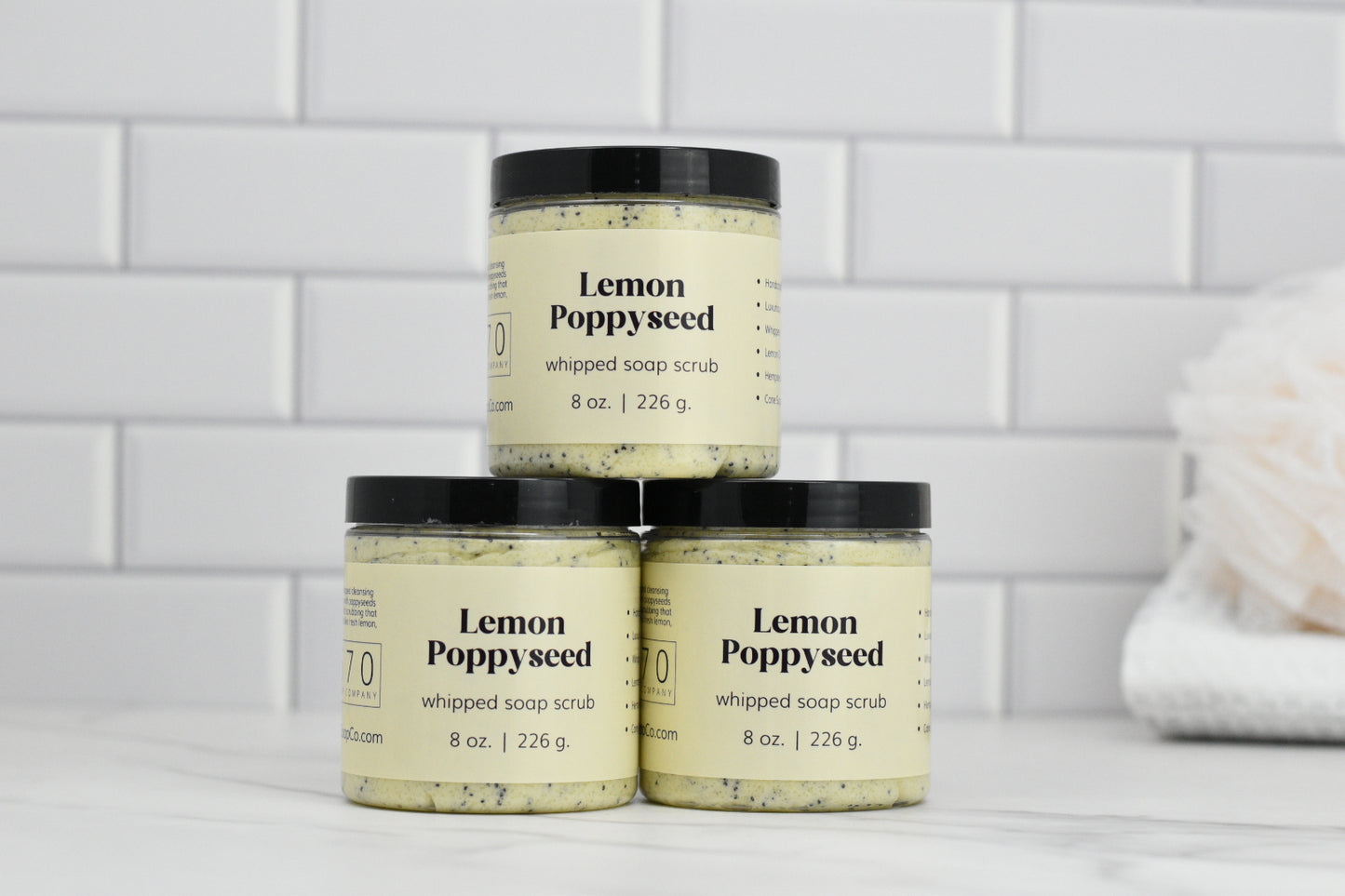 Lemon Poppyseed Whipped Soap Scrub