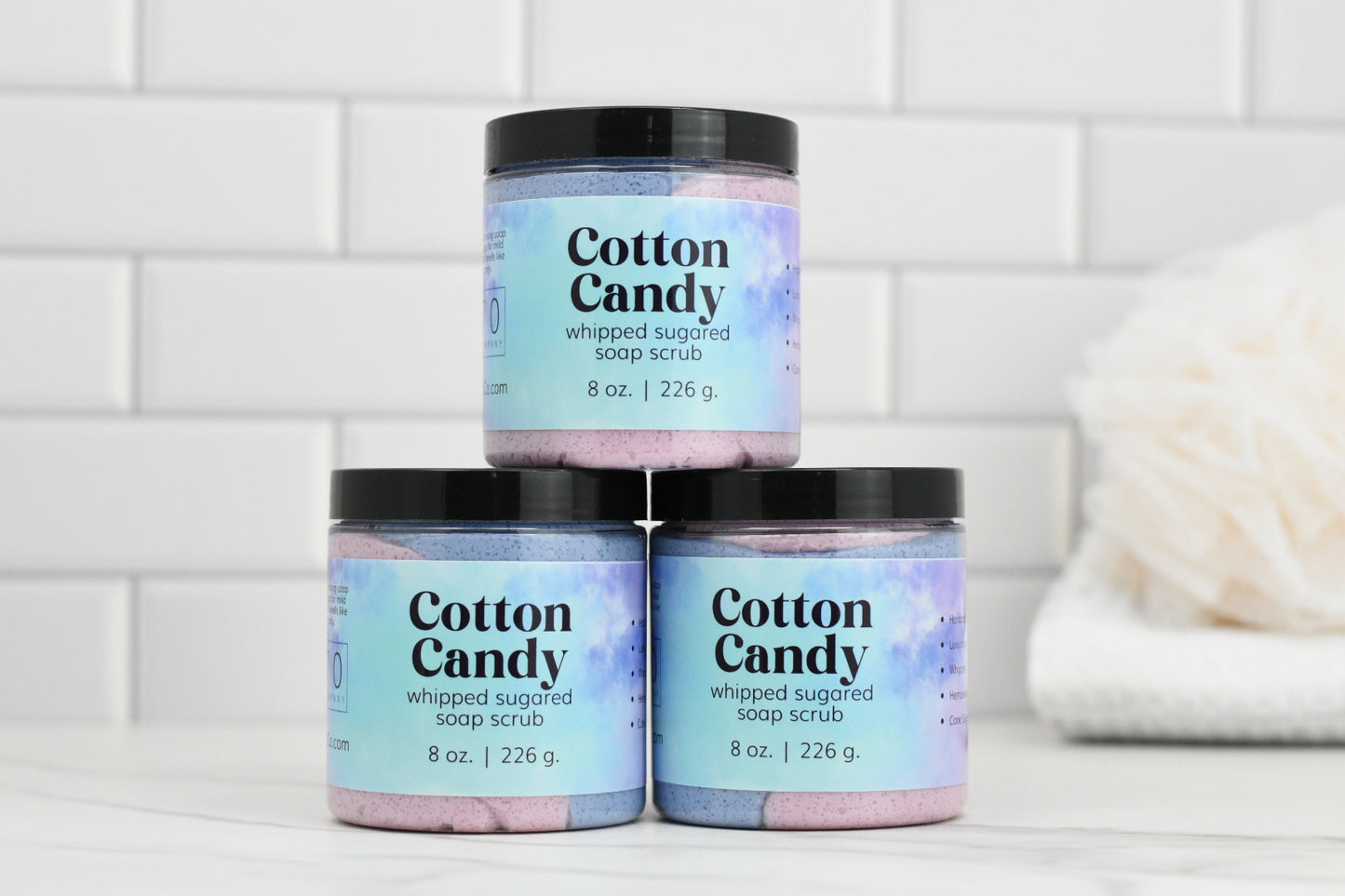 Cotton Candy Sugared Whipped Soap Scrub