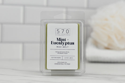 Fresh Mint + Eucalyptus Wax Melt - Fresh Mint, Verbena, Eucalyptus
