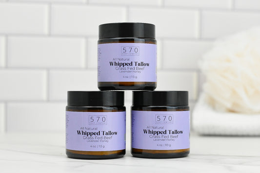 Whipped Beef Tallow Cream with Lavender & Honey – Soothing & Hydrating