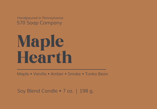 Maple Hearth - Maple and Vanilla with Smoky Amber - 7 oz Soy Blend Candle