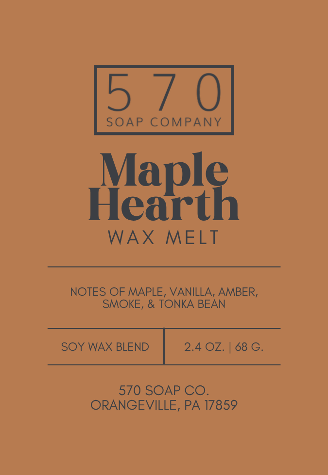 Maple Hearth - Maple, Vanilla, and Amber - Wax Melt (2.4 oz Soy Blend)