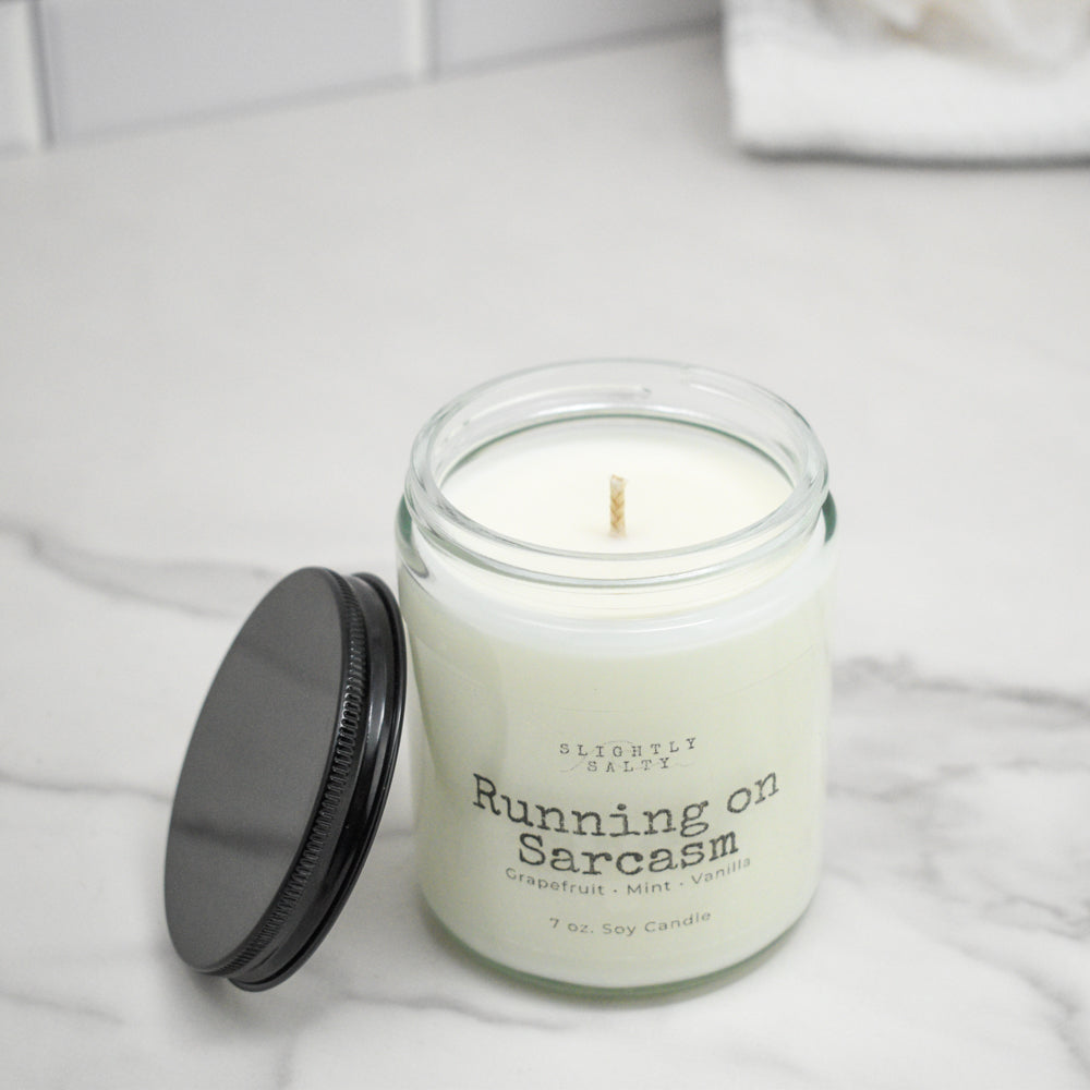 Running on Sarcasm - Grapefruit, Mint, & Vanilla Soy Candle