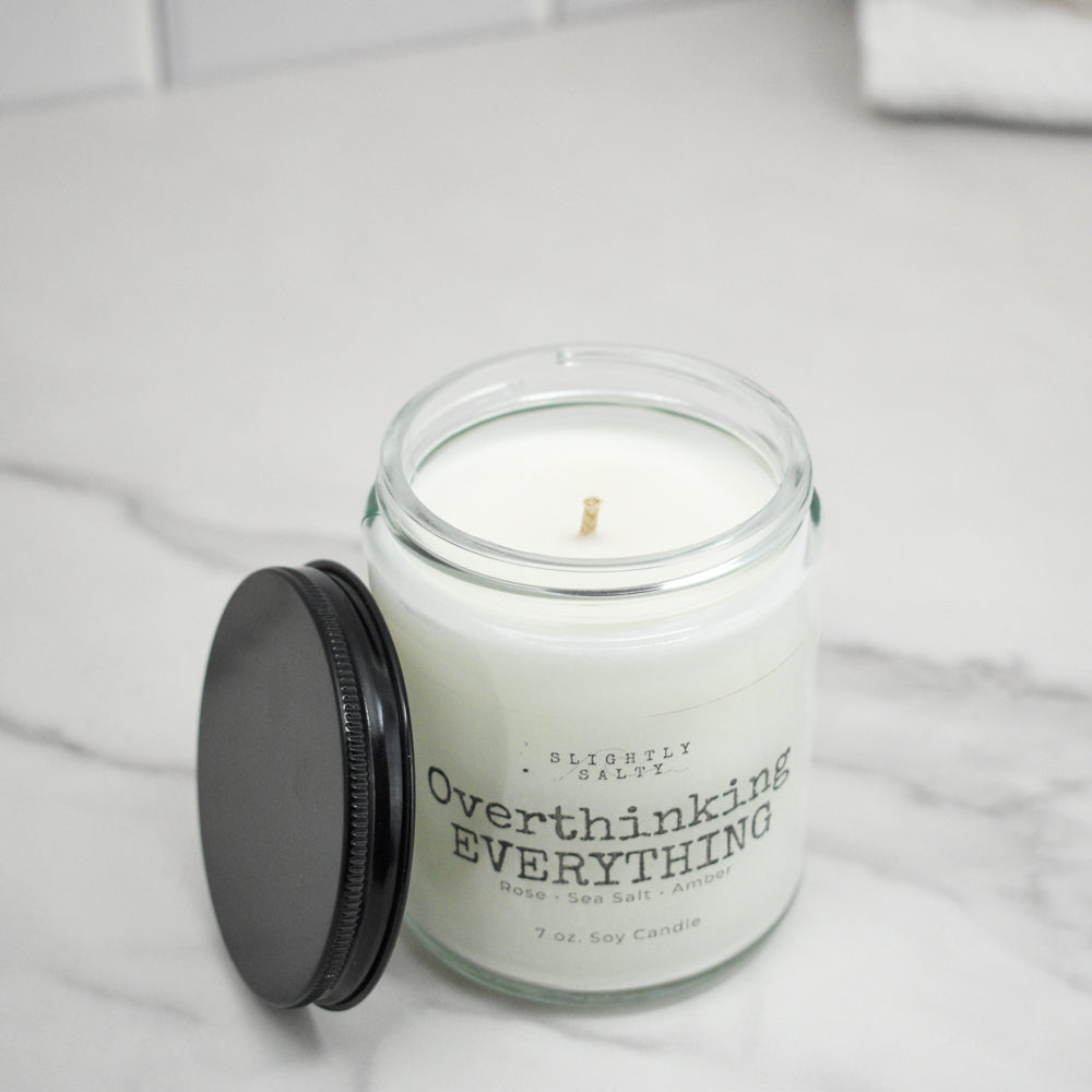 Overthinking Everything – Rose + Sea Salt Soy Candle