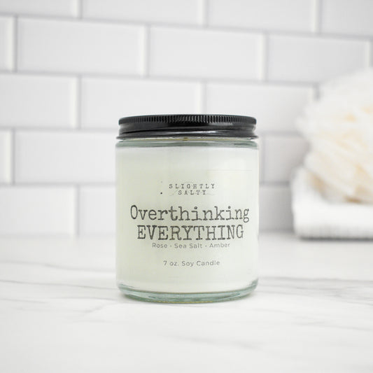 Overthinking Everything – Rose + Sea Salt Soy Candle