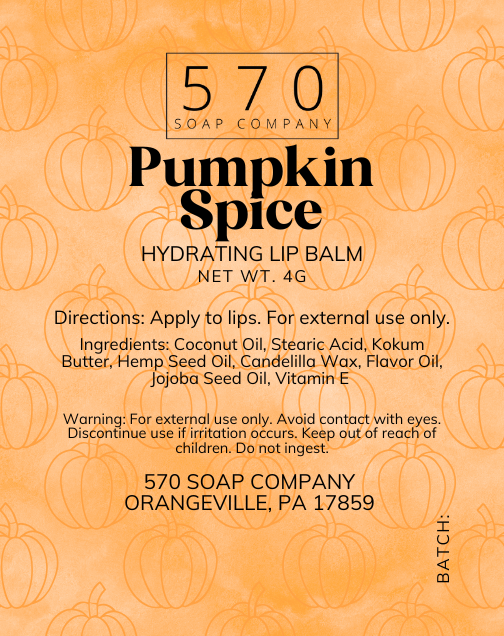 Pumpkin Spice Hydrating Lip Balm – Cozy Nourishing Moisture