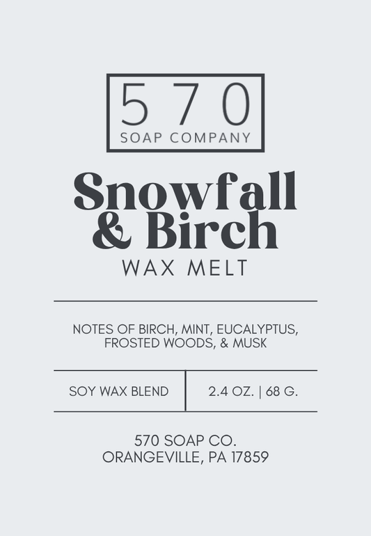 Snowfall & Birch - Eucalyptus, Birch, and Frosted Woods - Wax Melt (2.4 oz Soy Blend)