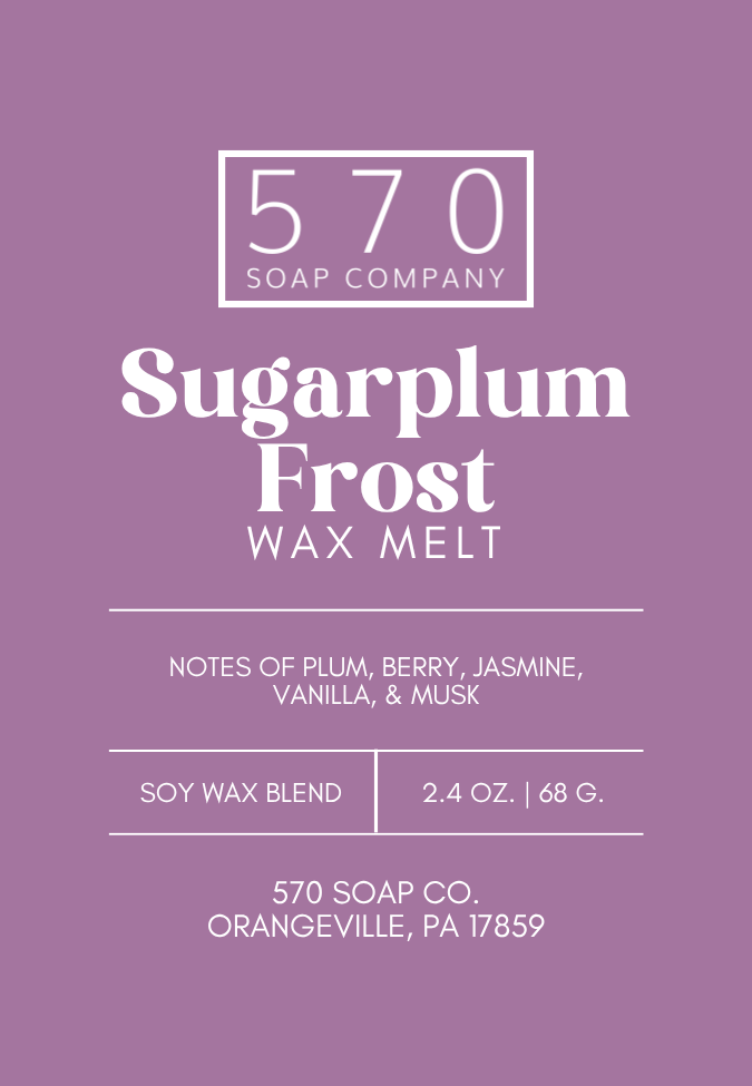 Sugarplum Frost - Plum, Jasmine, and Vanilla - Wax Melt (2.4 oz Soy Blend)
