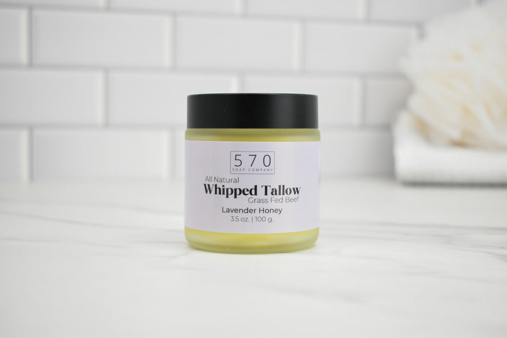 Whipped Beef Tallow Cream with Lavender & Honey – Soothing & Hydrating