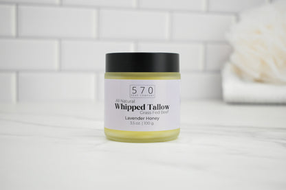 Whipped Beef Tallow Cream with Lavender & Honey – Soothing & Hydrating