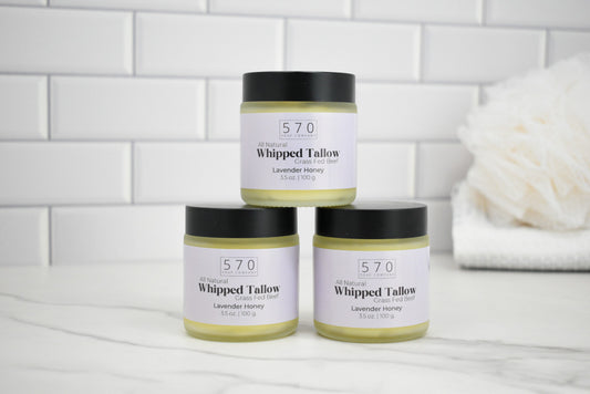 Whipped Beef Tallow Cream with Lavender & Honey – Soothing & Hydrating