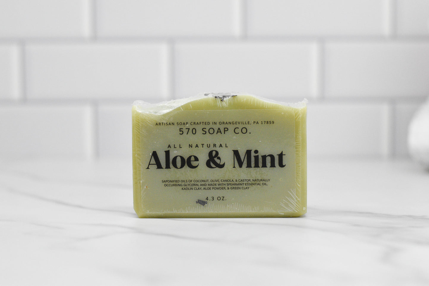 Aloe + Mint Bar Soap - All Natural - Spearmint Essential Oil