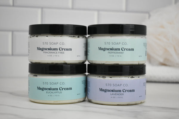 Magnesium Cream - Lavender, Eucalyptus, Fragrance Free – 570 Soap Co.