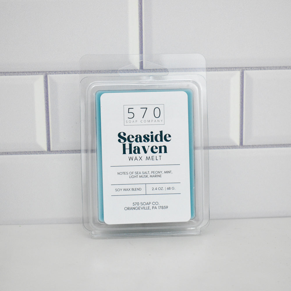 Seaside Haven Wax Melt – Ocean Breeze, Mint, Driftwood