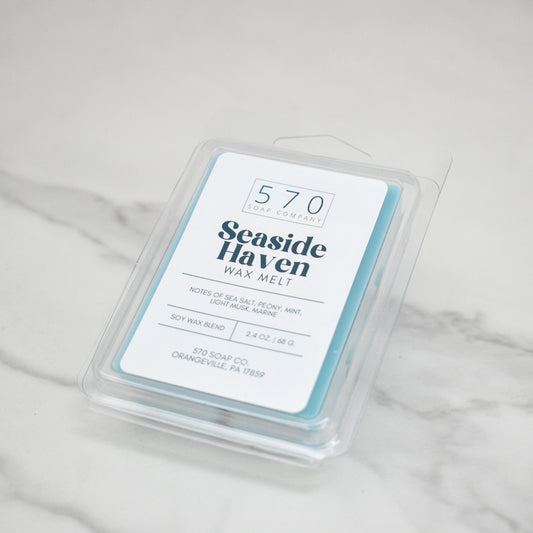 Seaside Haven Wax Melt – Ocean Breeze, Mint, Driftwood