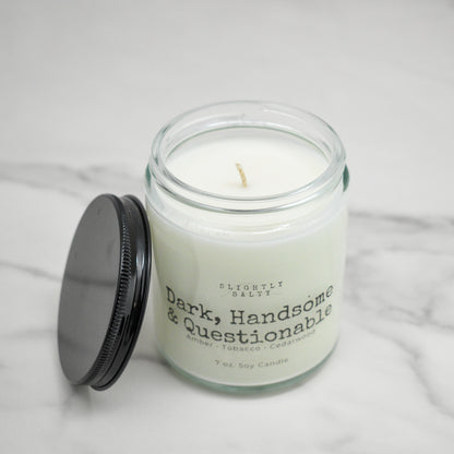 Dark, Handsome & Questionable  –  Amber, Tobacco, and Cedarwood Soy Candle