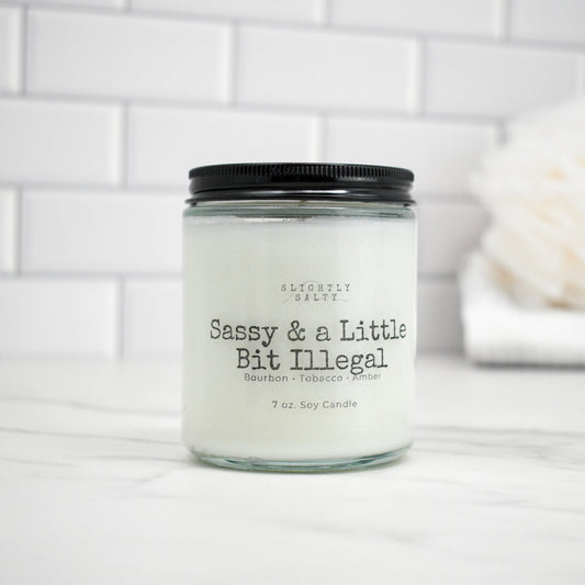 Sassy & a Little Bit Illegal  –  Bourbon, Tobacco, and Amber Soy Candle