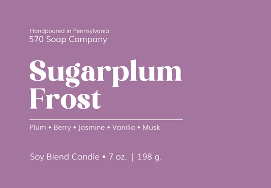 Sugarplum Frost - Plum, Berry, and Jasmine with Vanilla - 7 oz Soy Blend Candle
