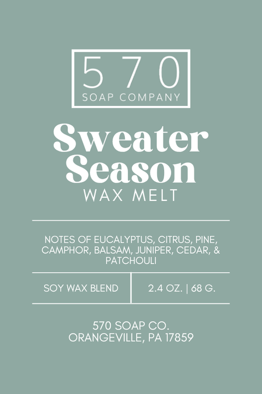 Sweater Season Wax Melt – Fresh Mint & Cozy Autumn Blend - Wax Melt (2.4 oz Soy Blend) (Copy)